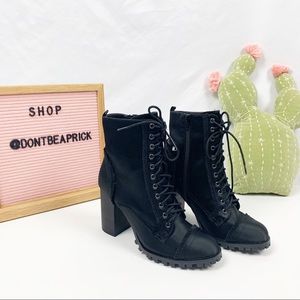 New Report Black Satin Boots (Sz: 8.5)